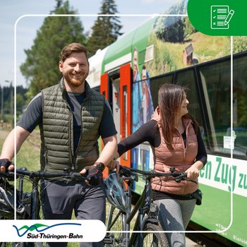 🚲 Nutzt du das Fahrrad, um auf dem täglichen Weg zur Arbeit oder in die Uni eine Teilstrecke zurückzulegen? Oder bist du in deiner Freizeit gerne mit dem Fahrrad unterwegs? In der Süd•Thüringen•Bahn kannst du dein Fahrrad kostenlos mitnehmen! 😊👍. 
...